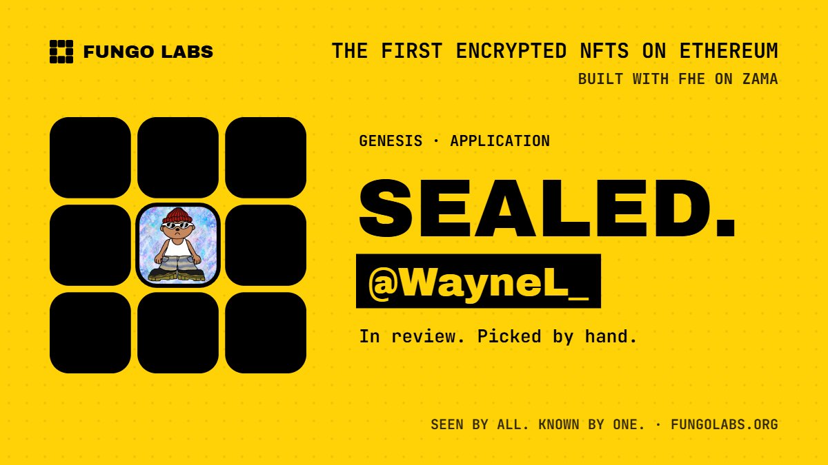 WayneL_'s tweet photo. Early Alpha: @FungoLabs 

Fungo Labs makes NFTs feel mysterious again. 

Instead of revealing every trait and rarity instantly, your NFT stays encrypted on-chain, and you decide when to reveal it. 

I love the idea of making privacy and surprise part of ownership. https://t.co/kqVbFklBp1