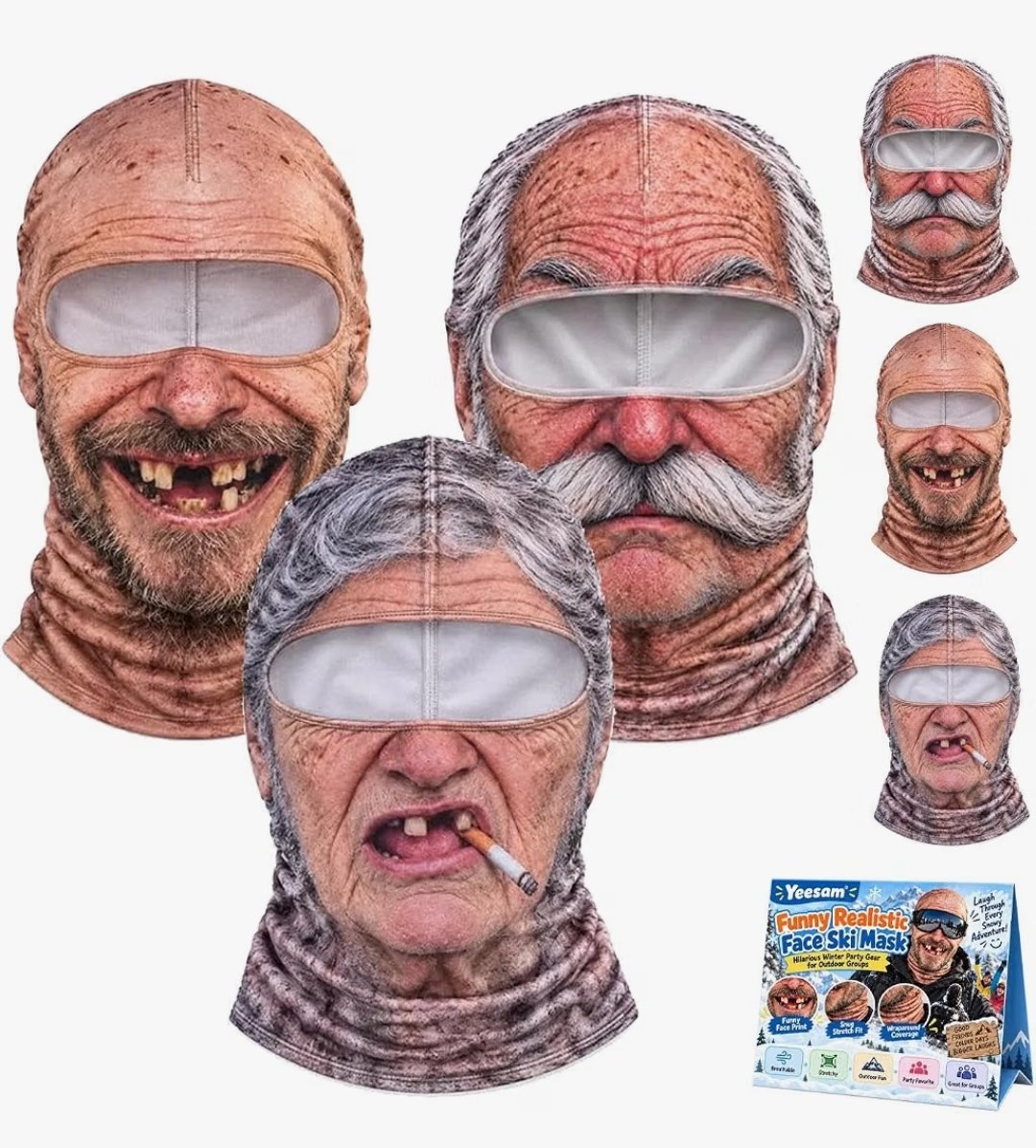 TheTrendy_Times's tweet photo. Old Man Ski Winter Face Mask: A hilarious, realistic 3D balaclava featuring grandpa wrinkles and a mustache to keep you warm while turning heads on the slopes.
Link: https://t.co/crEauNl04f
#SkiMask #FunnyBalaclava #WinterGear #AmazonFinds #facemask https://t.co/zHSIViTmJo