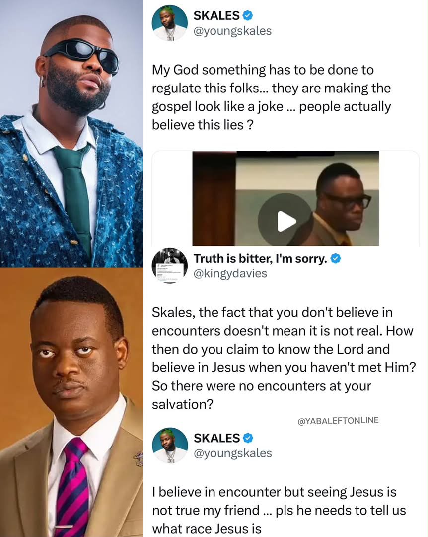 yabaleftonline's tweet photo. "People actually believe these lies" - Skales reacts to Apostle Arome Osayi’s claims of having a meeting with Jesus in heaven. https://t.co/28O1I3Cgsg