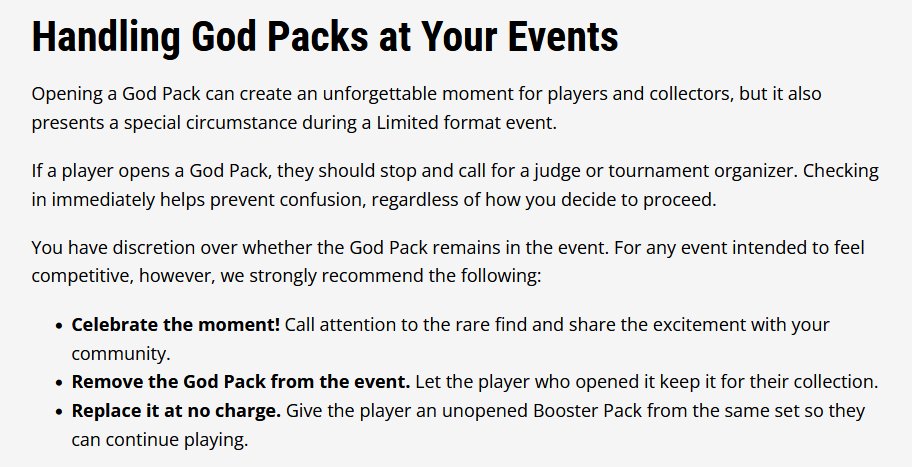 pilft's tweet photo. @SkarlonYGO Ok, to be fair to WotC, they've released guidance to stores saying these packs should be removed from limited events and replaced by the game store at no cost; which hopefully given how few packs it is they won't be too cheap to do. https://t.co/x1bkXL3e09
