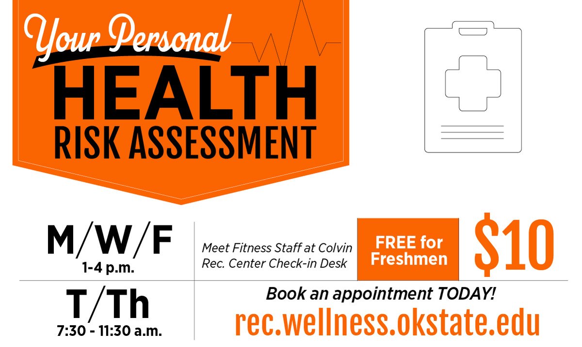 OSUWELL's tweet photo. Want to test your health? 🩺 

Sign up for a Health Risk Assessment! For $10, you can learn more about your blood pressure, hydration levels, general fitness recommendations and more. All tests are optional, and it's free for freshmen! 

Learn more 👉 https://t.co/ZUy6zox7IT https://t.co/m5zN9wlrbm