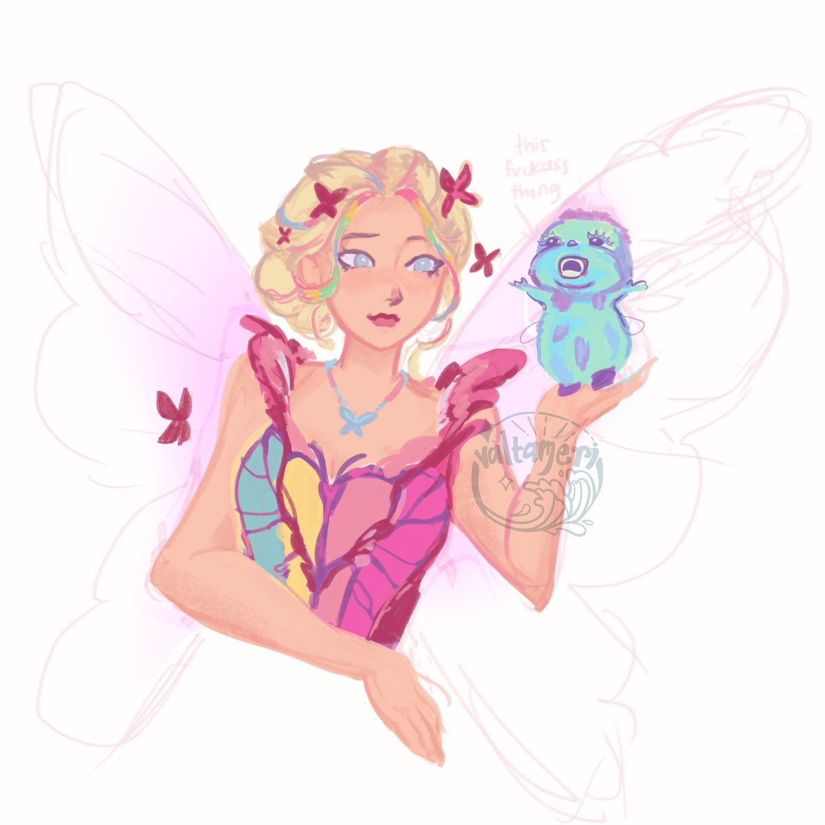 v_altameri's tweet photo. more barbie wips for comifuro!!!

island princess is my fav dress, listened to the 12 dancing princesses soundtrack again recently and was inspired, and fairytopia is lowk my least fav fit thats why i wanted to do my own take 😭 

theyll be photocards, keychains, and pins! https://t.co/NIFoEdJSA3
