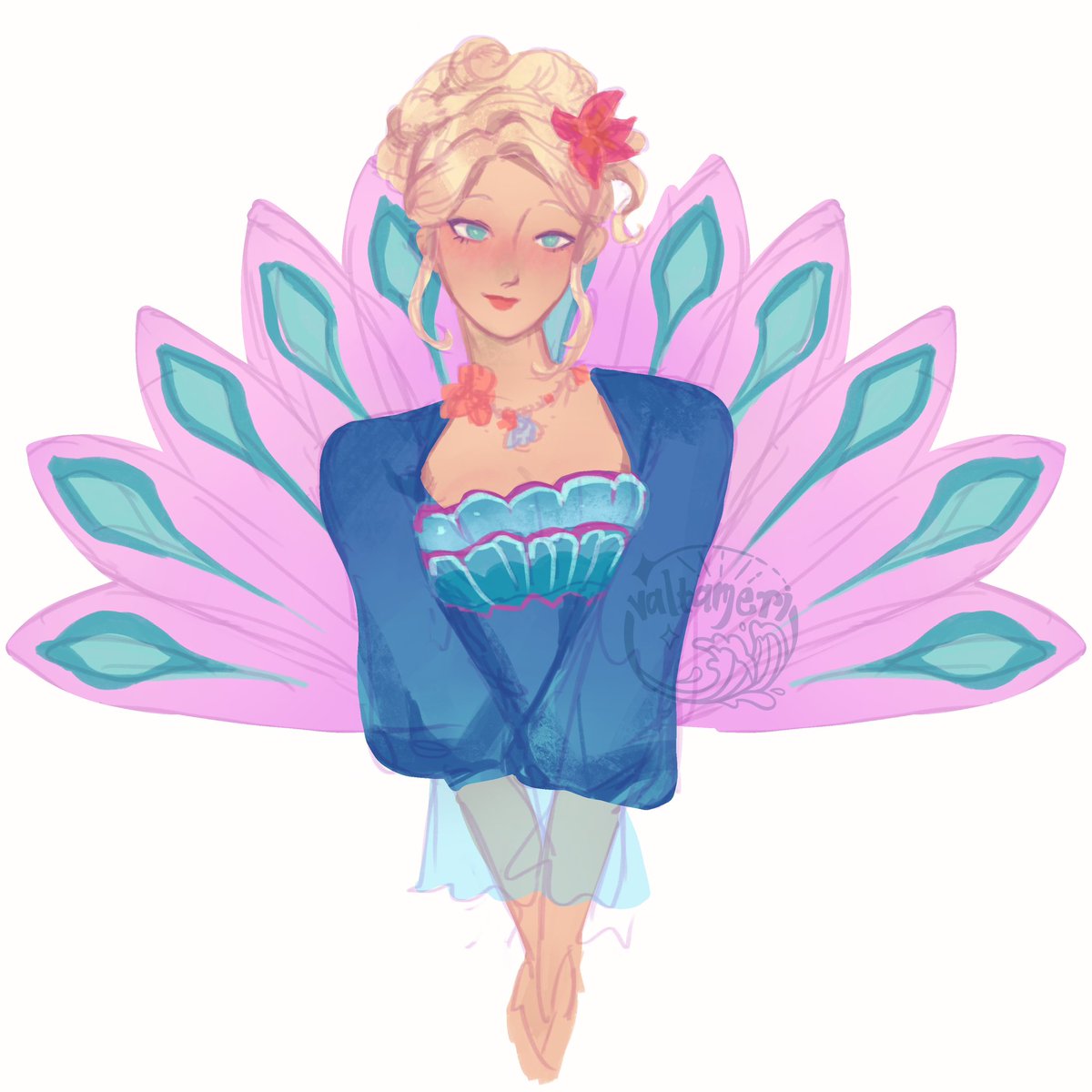v_altameri's tweet photo. more barbie wips for comifuro!!!

island princess is my fav dress, listened to the 12 dancing princesses soundtrack again recently and was inspired, and fairytopia is lowk my least fav fit thats why i wanted to do my own take 😭 

theyll be photocards, keychains, and pins! https://t.co/NIFoEdJSA3