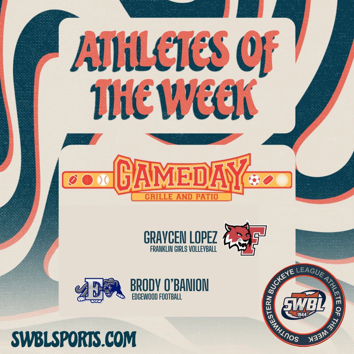 SWBLSPORTS's tweet photo. 🚨 Congratulations to our Gameday Grille and Patio Athletes of the Week! https://t.co/pLWv1pJNI7 https://t.co/HkVJctqgJR