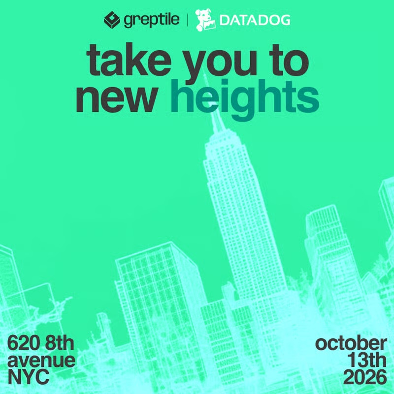 datadogdevs's tweet photo. Want to see the New York skyline after-dark while learning about what changes when AI starts writing code?!

Then save your spot for our upcoming @greptile x @datadoghq rooftop happy hour featuring CEO, @dakshgup and @nerdsane! 

grab your spot 👉🏻 https://t.co/sfcPDSwa7m https://t.co/Gnftk4Ljgr
