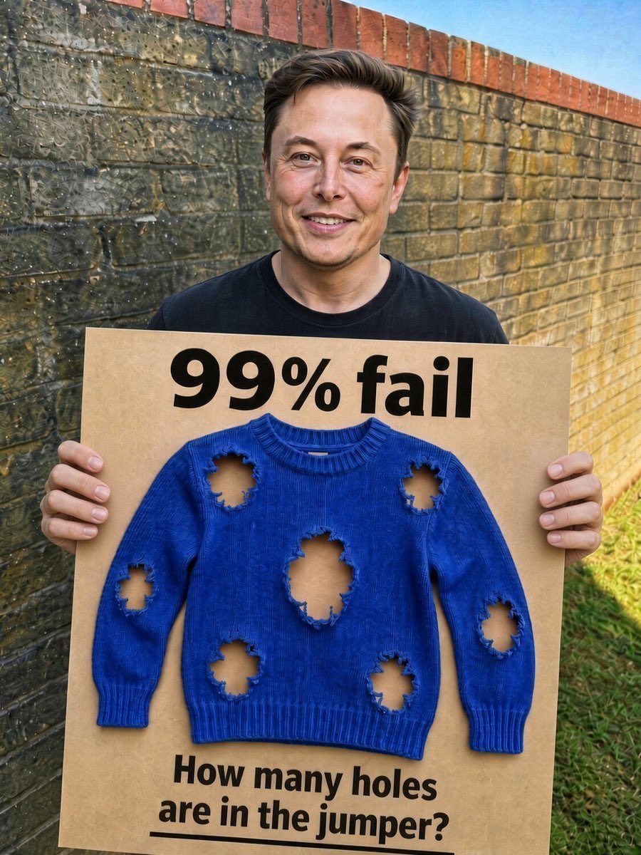 rocketmandoge_'s tweet photo. How many holes are actually in the jumper? 👕🕳️

Think carefully before answering! 👀 https://t.co/yosmQGC27H