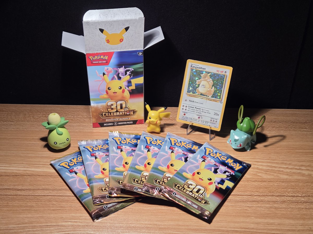 lumenamage's tweet photo. 🤩 Pokemon 30th Celebration Giveaway!

🔮 The Arcanum bestows gifts...

6 entrants will receive one booster pack from this freshly-opened 30th Celebration Booster Bundle. One of those 6 will also receive this scratched yet beautiful Kangaskhan card from my personal collection.

👉 To enter: Follow me, like this post, comment, and repost. Must be a US resident!

🎯 The giveaway trigger is 100 followers. As soon as that happens, I'll randomly select 6 of my current and new followers to receive a prize.

🌠 Join Lumena's Arcanum today for more giveaways, hidden deals, secret tips, and restock notifications on coveted fantasy and anime TCG and video game products! ✨️ Thank you for your support!  💖 

#Pokemon #TCG #Giveaway