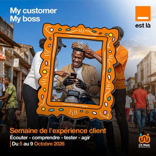 Orange_Cameroun's tweet photo. Cette semaine, la couronne est à vous. 👑✨

Du 5 au 9 octobre, place à la Semaine de l’Expérience Client : vous écouter, comprendre vos besoins et agir pour vous simplifier la vie. 🧡

💬 Une idée ou un mot pour nos équipes ?

#OrangeEstLà #CXWeek2026 #MyCustomerMyBoss https://t.co/z3Ejl4yzAS
