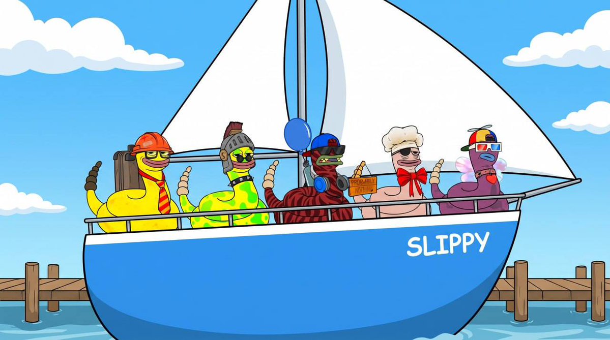 Slippyclub's tweet photo. Slippy Club on @RobinhoodCrypto 

Minting on @opensea 

https://t.co/GrBPCCZ9FU

Date: Thursday 8th October
Time: 7 PM CET

No arms required.

Gsss.