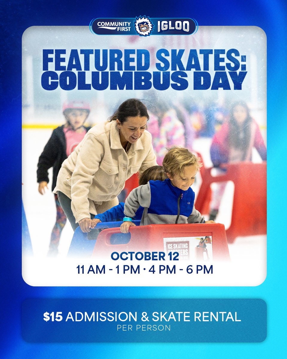 CommFirstIgloo's tweet photo. Columbus Day Skate is ONE WEEK away!⛸️

Mark your calendar and make plans to spend your day off on the ice with us!

Register🔗 https://t.co/51cn5m4CV3 https://t.co/oXm2MO4J4A