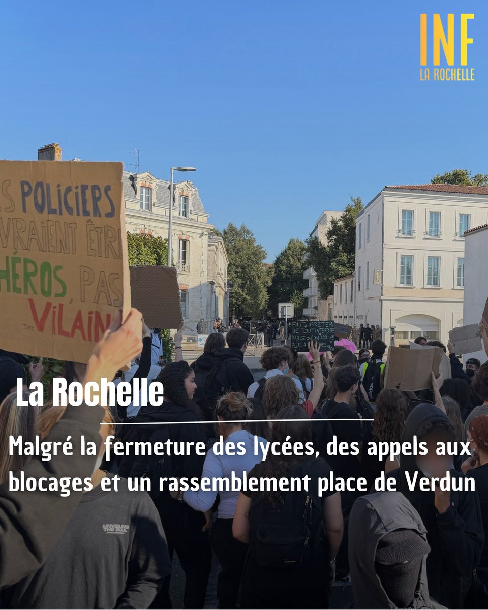 INF_LaRochelle's tweet photo. Une importante mobilisation est attendue ce mardi | https://t.co/TYTIQByLG9

#blocus #BlocusLycées #blocage https://t.co/khKzUWCcfe