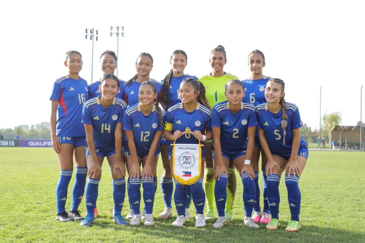 VenNotBen's tweet photo. Uzbekistan 0-4 #FilipinasU17 
Noelle Granger 51’ 63’ 65’
Savannah Chheng 68’ 
#U17WAC Qualifiers
📸 AFC https://t.co/H3wXr3pHkC