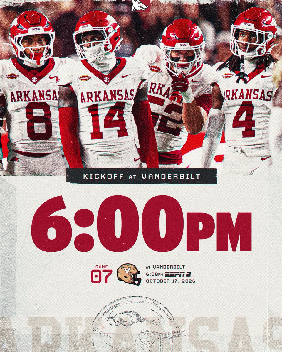 RazorbackFB's tweet photo. Night Game in Nashville 🔜 https://t.co/C9Xufe1zPn