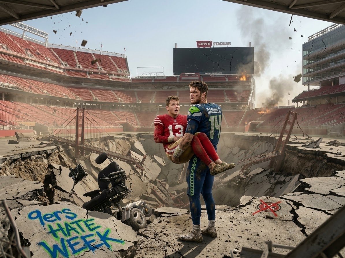 MiharaMonster8's tweet photo. @SeahawkGoon Let’s work. 9ERS hate week. https://t.co/xmNl4wId4J