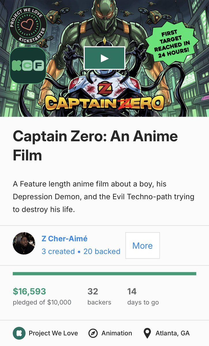 ZCherAime's tweet photo. We’re down to the final stretch yall! Only 14 days left to hit our next milestone of $50K so we can make the teaser trailer! 

If you haven’t already, please consider pledging/donating 🙏🏾🥹

🔗https://t.co/DNo3k31hqK https://t.co/8m8EXy8YRg