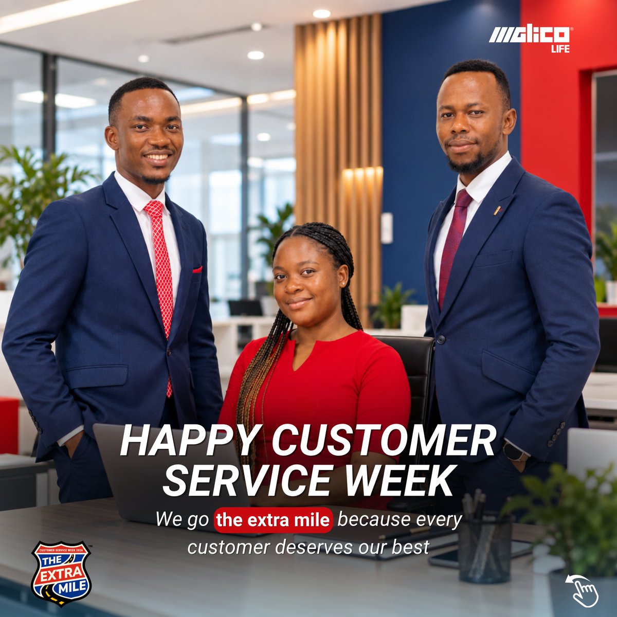 GLICOLife's tweet photo. We go the extra mile because every customer deserves our best. 

Here’s how our team showed up for Day 1 of Customer Service Week! 

#GLICOLife #CSWeek2026 #TheExtraMile #CustomerFirst #ServiceExcellence https://t.co/pEr9ebSmBE