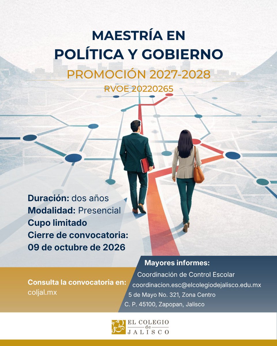 Coljalisco's tweet photo. ¡Últimos días! ⏰

Si tienes interés en la Maestría en Política y Gobierno aún estás a tiempo de postularte y formar parte de nuestra comunidad académica.

Consulta los requisitos en: https://t.co/vcQWlKNNsQ https://t.co/RmYE2W0xjo