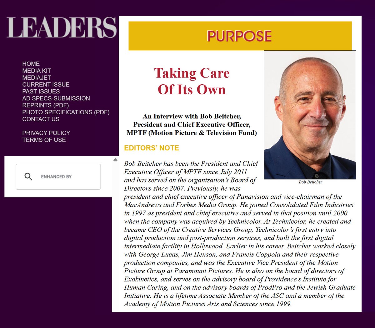 MPTF's tweet photo. Our CEO Bob Beitcher was just interviewed for  @LEADERSMag about MPTF's mission -- read now! https://t.co/7c73N3EbNx https://t.co/BluApXRssw