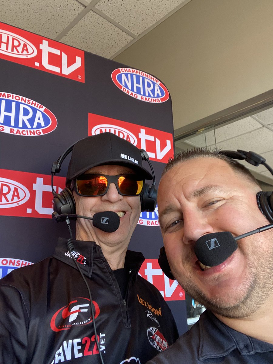 LexJoon's tweet photo. Fun times with @Jason_Galvin  this past weekend in the @NHRA commentator booth. https://t.co/7QvHo6lpc1