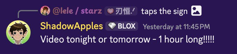 BLOXmcUpdates's tweet photo. 👀 Billy will be uploading a video EITHER tonight OR tomorrow — and it’s one hour long!

Stay tuned for the next https://t.co/100k7SsSUR upload!

(Billy via https://t.co/BfjaPFcpdV) https://t.co/sx3V536qme