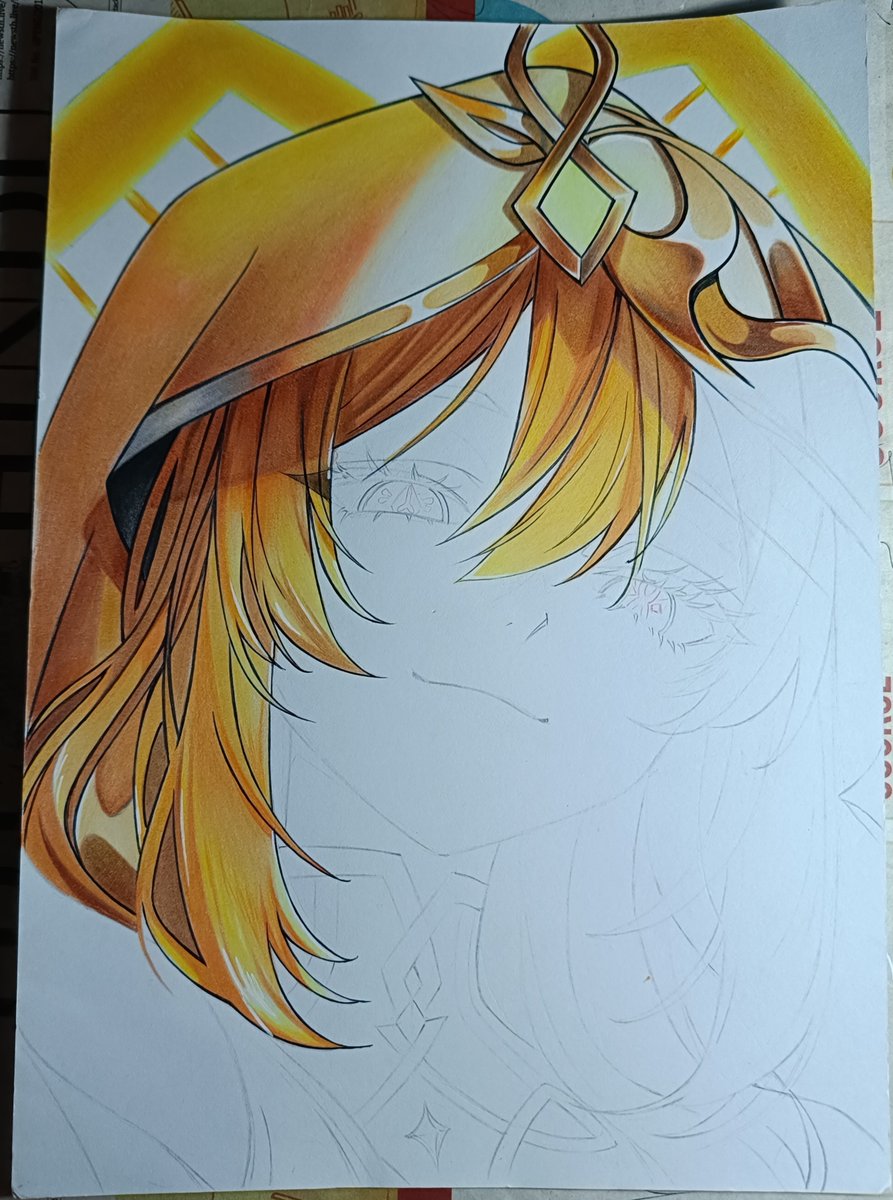 Artime_Senpai's tweet photo. #GenshinImpact 
#RulerOfLife #Rhinedottir 
#ColoredPencilDrawing
 
At first, I was super nervous but it’s actually turning out pretty nice.
Right!?? https://t.co/NTu5kemF9Z
