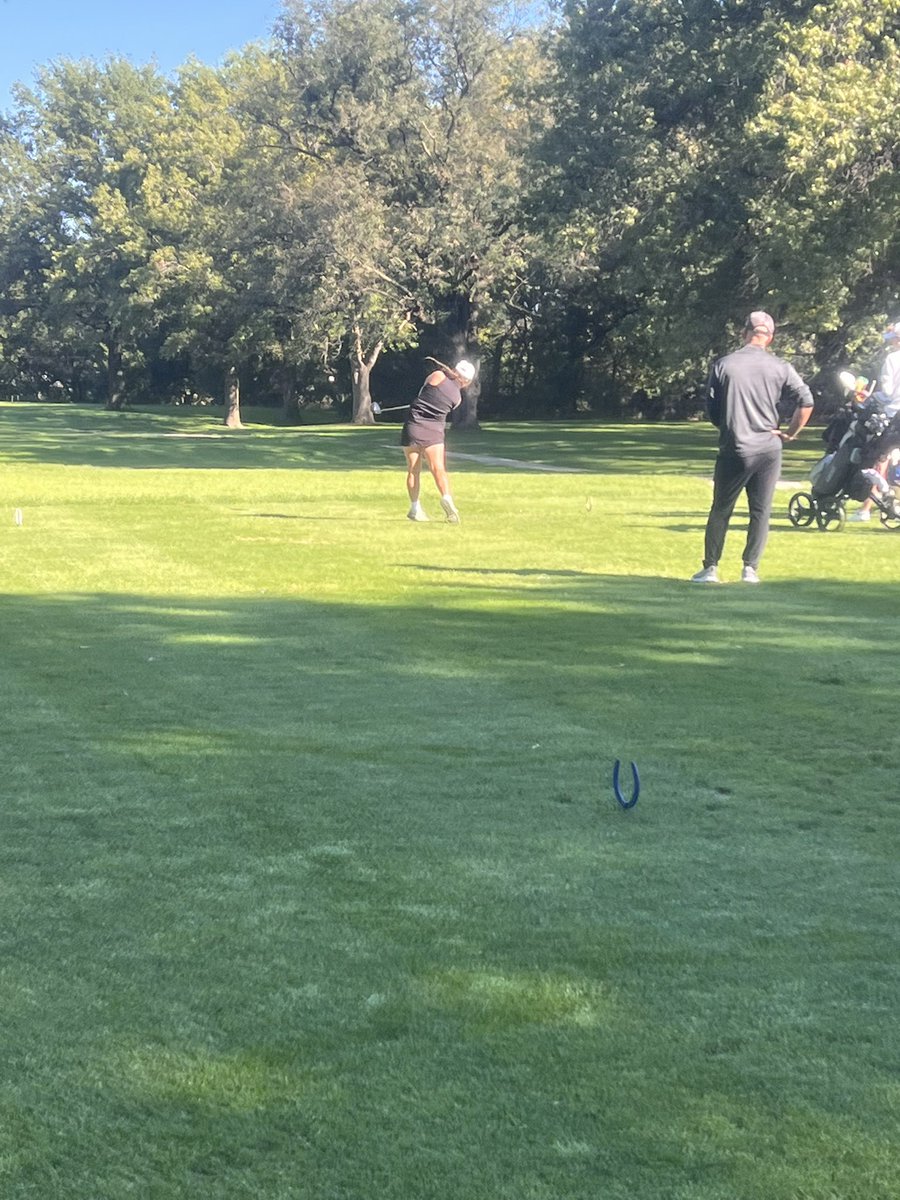 WeRBennington's tweet photo. Cloie Clark, Katie Kos, Hadley Petersen &amp; Grace Pfeifer have joined Makaila Behrens on the course! @BennHSgirlsgolf is competing in the District A-2 Tourney today! Live scoring on the golf Genius app. Code: ENXNYU Go Badgers! #wearebps https://t.co/kg17TTfGeP