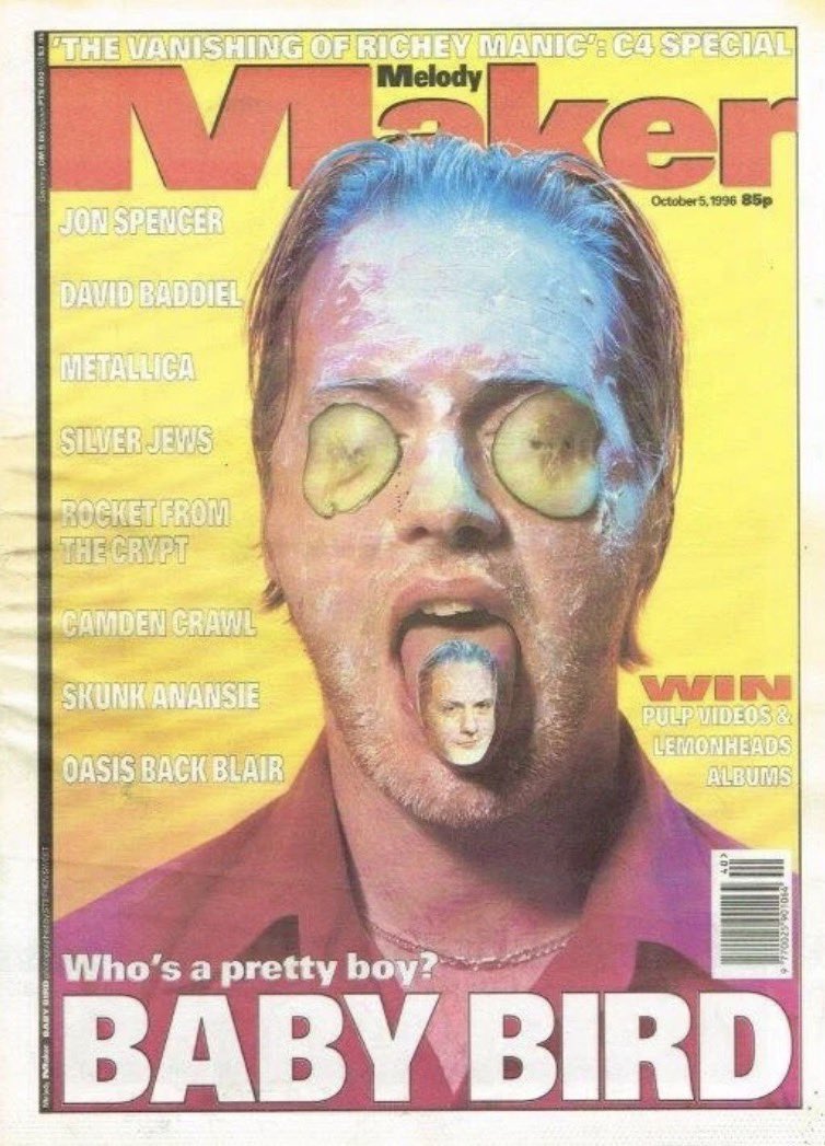 MyPersonal90s's tweet photo. Oct 5, 1996 | Melody Maker

Featuring:

@Baddiel 
@Metallica
@RFTCRFTC 
@SkunkAnansie 
@oasis https://t.co/01MtCw4AGq