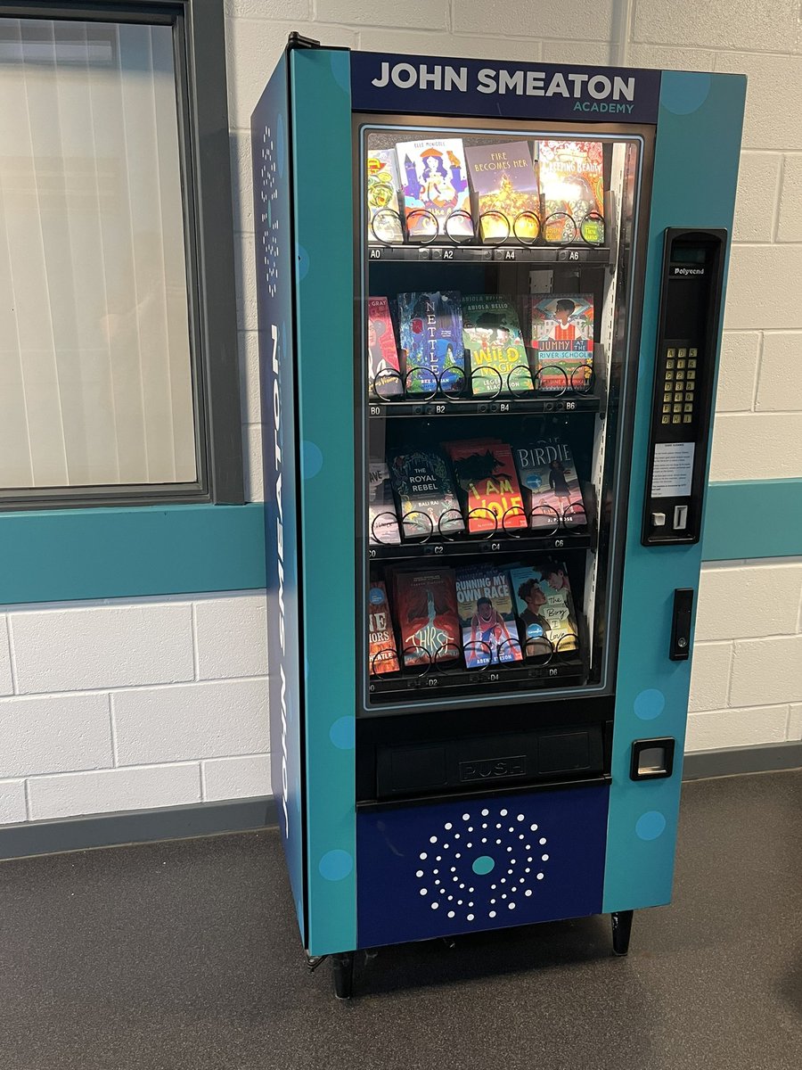 JsaLibrary's tweet photo. Guess what …. It’s back! Our wonderful Book Vending Machine is stocked and ready for another term :) https://t.co/s0MpVZXIEW
