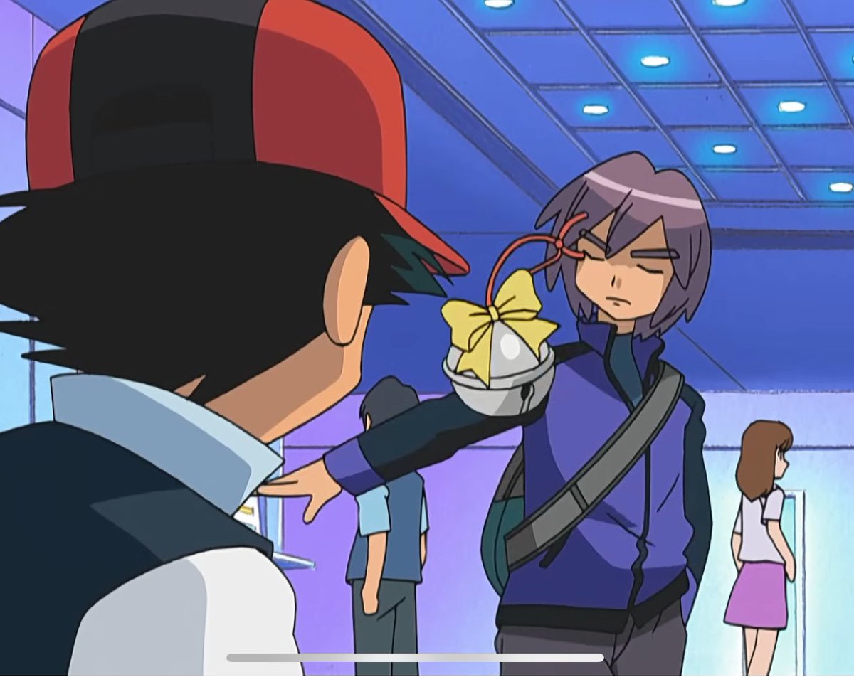 ChikoritaCheez's tweet photo. Of course he has no need for an item that raises friendship with a Pokemon https://t.co/nWO18FVAKM