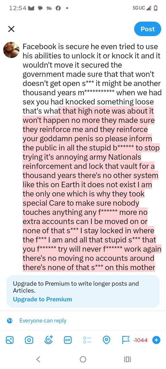 IBOSSLW's tweet photo. Facebook is secure he even tried to use his abilities to unlock it or knock it and it wouldn't move it secured the government made sure that that won't doesn't get open s*** it might be another thousand years m*********** when we had sex you had knocked something loose that's w https://t.co/jtq2H3HfTI