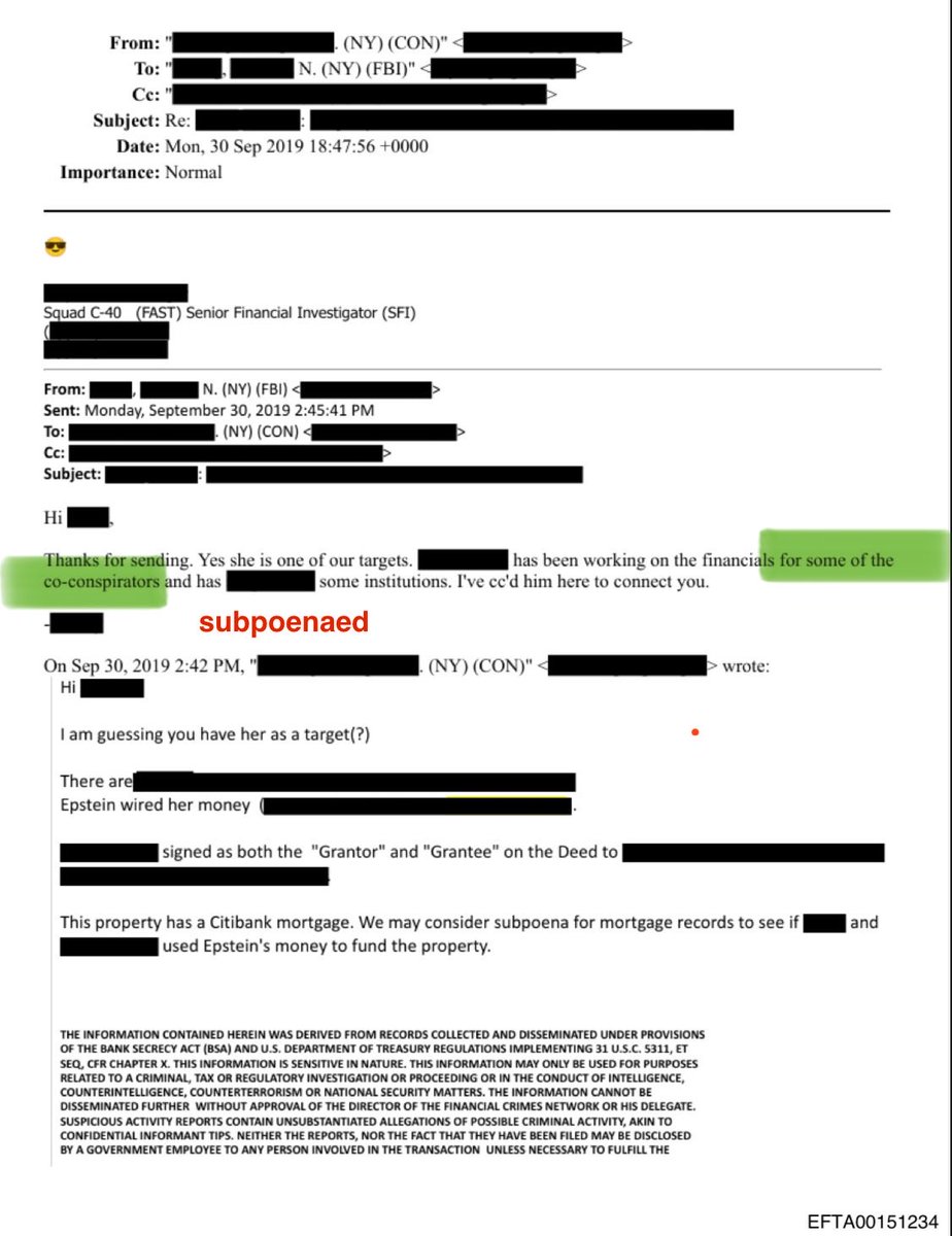 RepThomasMassie's tweet photo. EFTA00151234 mentions SOME coconspirators, not A coconspirator.

Why did @FBIDirectorKash say there’s no evidence of coconspirators?

It also has a redaction [subpoenaed] that conceals the existence of other Epstein files which haven’t been released. Where are those subpoenas? https://t.co/IbDGV7QIQT