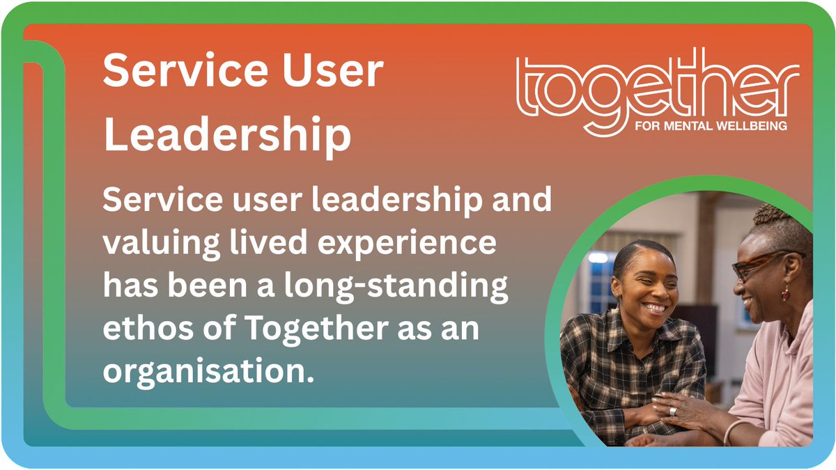 TogetherMW's tweet photo. Our unique approach to working alongside people with #MentalHealth #LivedExperience has evolved over the years &amp; informed the design of our services. #ServiceUserLeadership means giving people choice &amp; agency in leading decisions around their own care. https://t.co/QtWgNN5y7Q https://t.co/aJ2lu22fkc