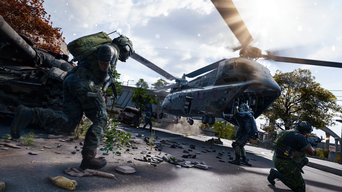 PlayStation's tweet photo. New details on Modern Warfare 4's DMZ mode, including Forward Operating Base, progression, bosses, and more. Launches October 23: https://t.co/gb7dMMWIyQ https://t.co/08dJ0z3vxR