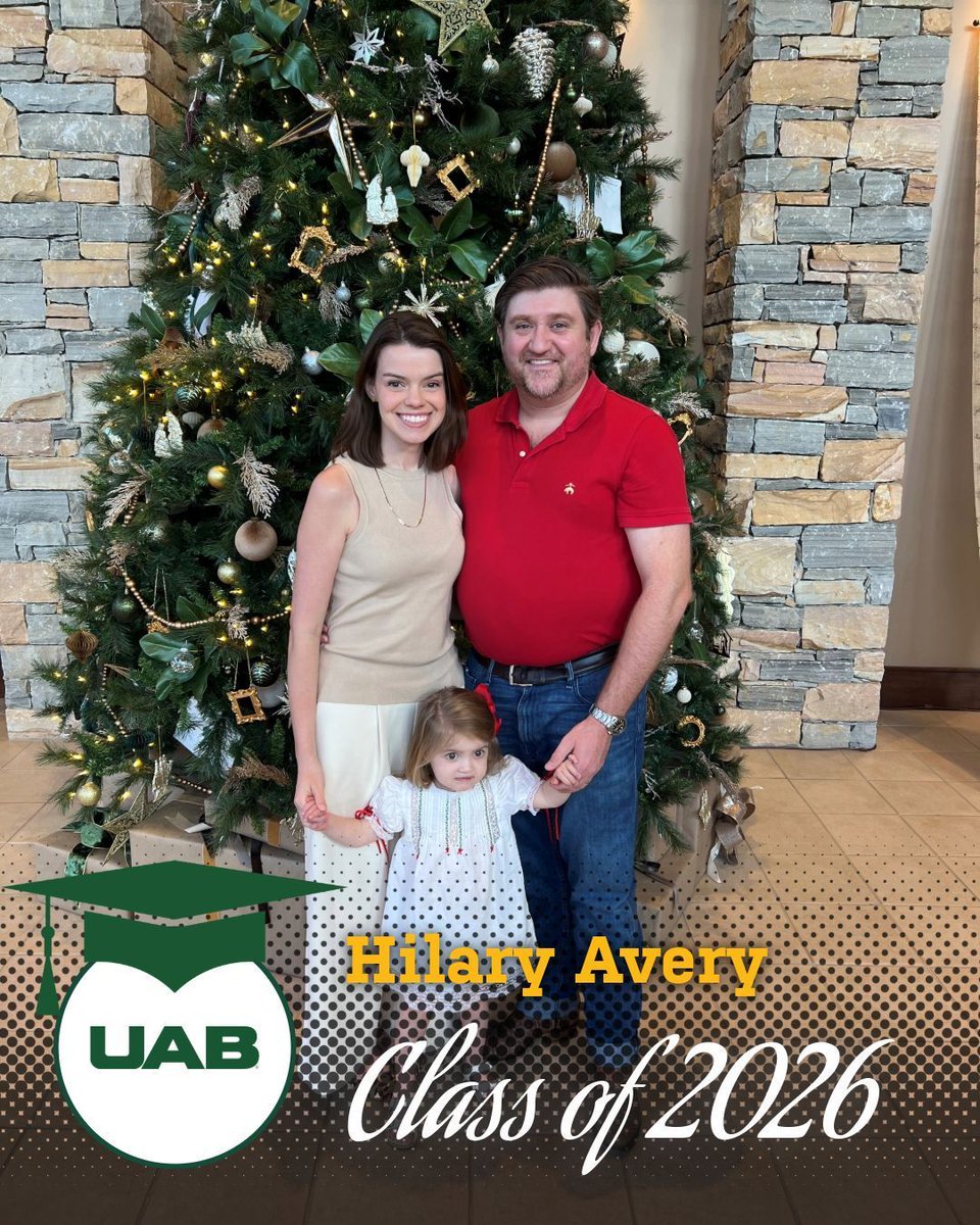 UABGradSchool's tweet photo. 💬 "I am thankful to UAB for this opportunity and continue my education journey while working a full time job and still be with my family," - Hilary Avery, MSN in Clinical Research Management. 🎓 
.
.
.
#uab #graduate #classof2026 https://t.co/gNKApVwRGI