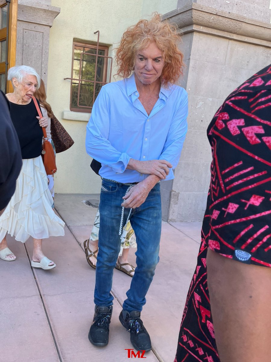 TMZ's tweet photo. ❤️‍🩹 EXCLUSIVE: Carrot Top spotted at church weeks after attempting suicide.

📸: Backgrid https://t.co/4eMJUWx3tB