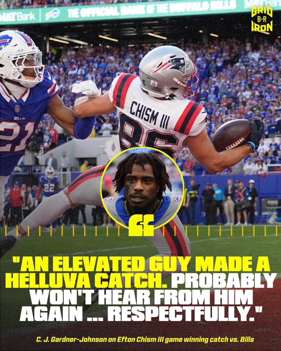 brgridiron's tweet photo. C. J. Gardner-Johnson had this to say following the Bills loss and Patriots HC Mike Vrabel responded 👀

(via @TheGregHillShow, @thadbrown7) https://t.co/zvQkURANXD