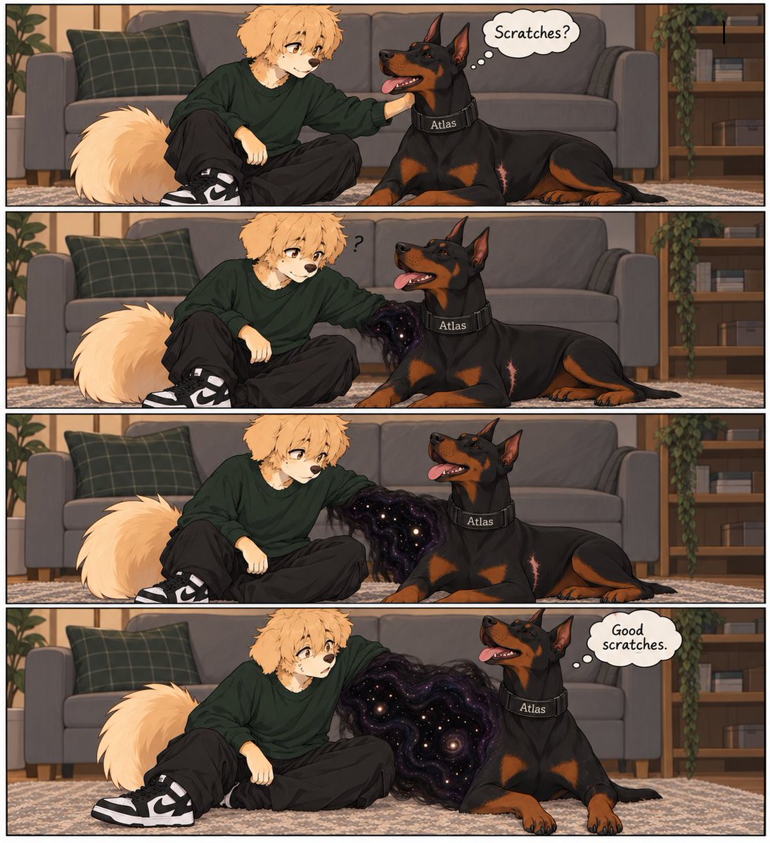 ModDogHQ's tweet photo. Note: No Golden boys were hurt or absorbed during the application of scratches.

Featuring @GoldinCanine https://t.co/T2L9DXv2cX
