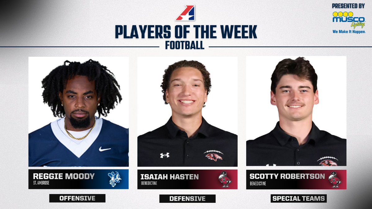 TheHeartConf's tweet photo. 𝙁𝙤𝙤𝙩𝙗𝙖𝙡𝙡 𝙋𝙡𝙖𝙮𝙚𝙧𝙨 𝙤𝙛 𝙩𝙝𝙚 𝙒𝙚𝙚𝙠 🏈

Week 5 in the books. ✔️ Read more about this week's honorees.

🔗 Read more: https://t.co/CBgbrdfvD1

Presented by @muscosportslighting | #TheRightWayToPlay https://t.co/nVzrYRRroy