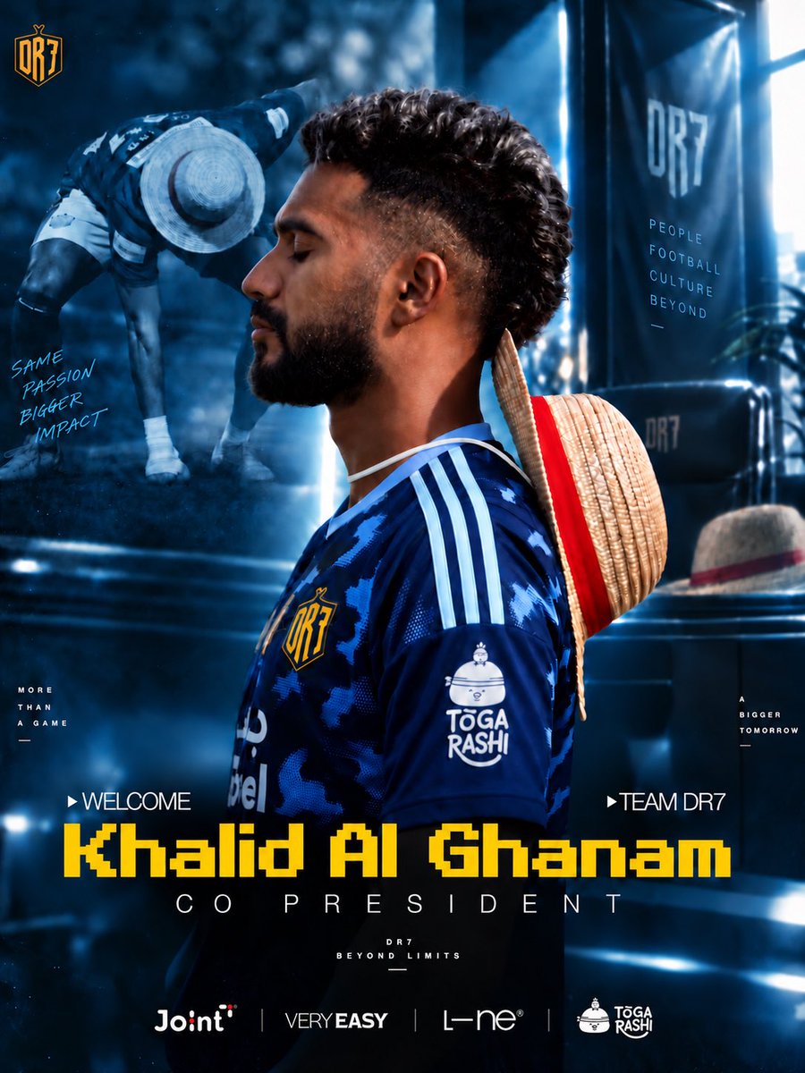 DR7TEAM_'s tweet photo. اكتمل ثلاثي قبعة القش ☠️🏴‍☠️
@Khaled11Ghannam نائبًا لرئيس DR7 💛 https://t.co/k2MvLr5Q2H
