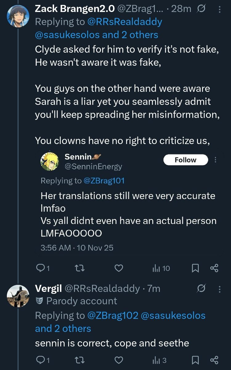 ZBrag102's tweet photo. You idiots literally acknowledge Sarah is a fucking liar and you STILL refuse to stop spreading her fake translations,

SIT YOUR ASS DOWN. https://t.co/zmivBQN7FM