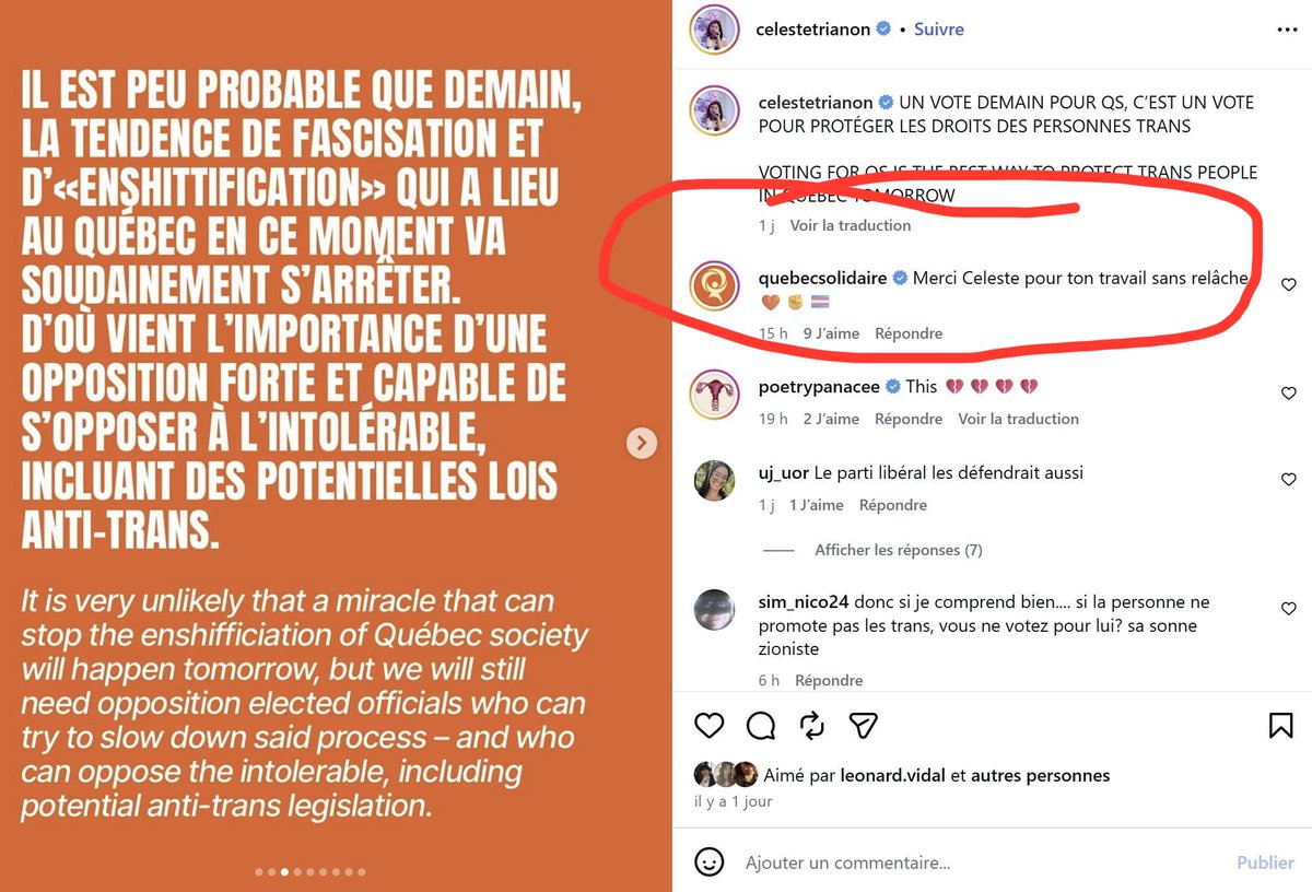 DimitrisSoudas's tweet photo. À quelques heures du vote, Québec solidaire « aime » et applaudit des publications qui qualifient le PQ de « raciste » et « transphobe », et qui parlent carrément de « fascisation » du Québec.

WTF? https://t.co/X6r4tYVfUC