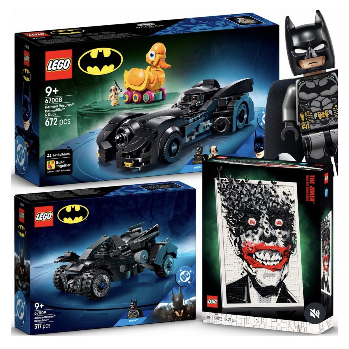 Dexerto's tweet photo. LEGO has revealed three new Batman sets for 2027

They include a huge 1,849-piece Joker wall display and an Arkham Knight Batmobile https://t.co/z8ZLOwAqxr
