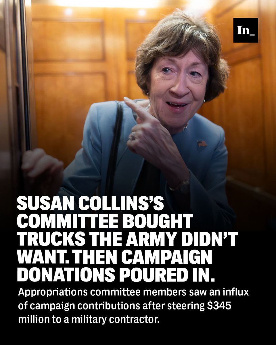 theintercept's tweet photo. The U.S. Army announced last year that it had enough of a specific model of armored vehicle and that any more deliveries would be “excess.” But even so, Congress found a way to keep funding alive for the vehicle — and executives at the company that produces the vehicle found a way to flood key members of Congress with campaign donations.

https://t.co/kvXhvOhe01