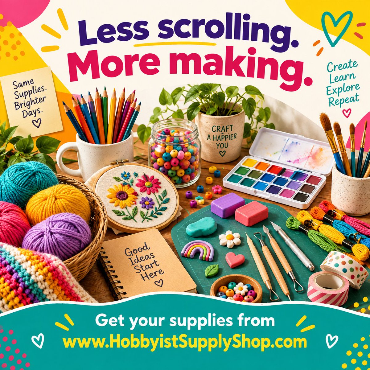 HobbyistSupply's tweet photo. Get your supplies from👉https://t.co/9sbuhXvqId 👈
#CreativeHobbies #NewHobby #BeginnerCrafts #MakersGonnaMake #LearnSomethingNew #ScreenFreeActivities #DigitalDetox #Crafting #DIYProjects #MakeSomething #HobbyistSupplyShop #DigitalDetox #LearningByDoingScrolling https://t.co/blzfGo2p70