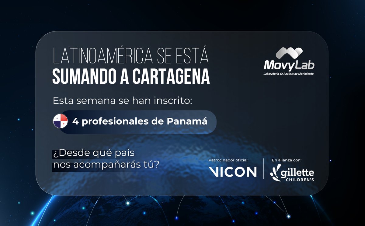 MovyLab's tweet photo. 🇵🇦 ¡Panamá se suma a nuestro 4.º Curso Latinoamericano! 🌎

📍 Cartagena | 5 y 6 de noviembre
💻 Precurso: 27 de octubre
⏳ ¡Últimos cupos!
👉 https://t.co/qIRp2c6kat https://t.co/N7geIKCG8n