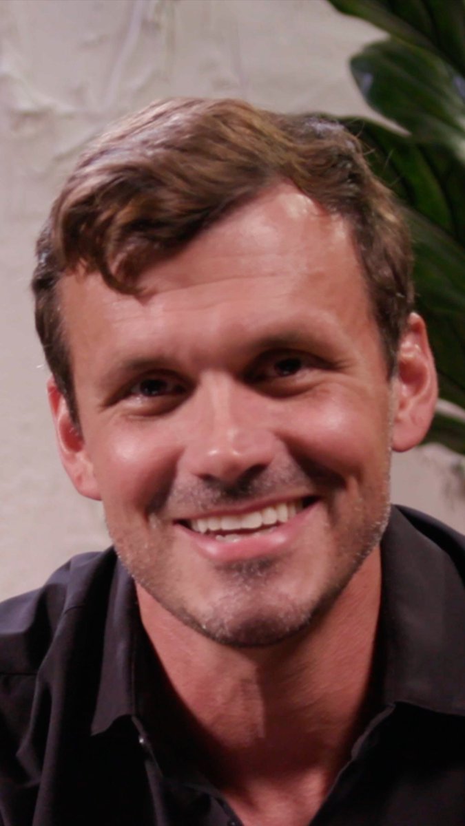 A smiling man with light brown wavy hair and a dark polo shirt appears in a close-up portrait, likely from a Bible App video, complementing the post's scripture quote from Jude 1:22 about showing mercy to those who doubt.