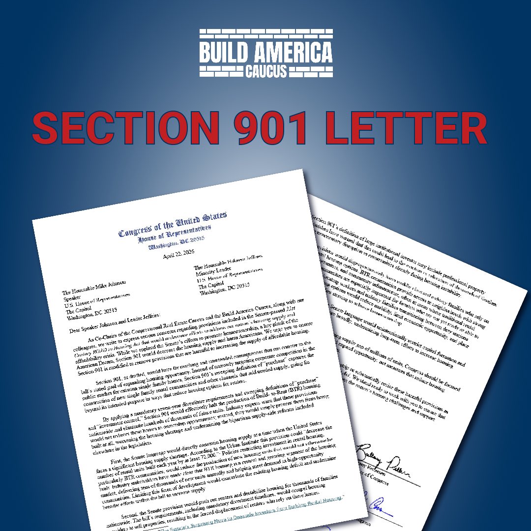 A blue promotional graphic shows two overlapping official-looking letters beneath a large red heading. A white organization logo appears at the top, and the letters include printed paragraphs and signatures.