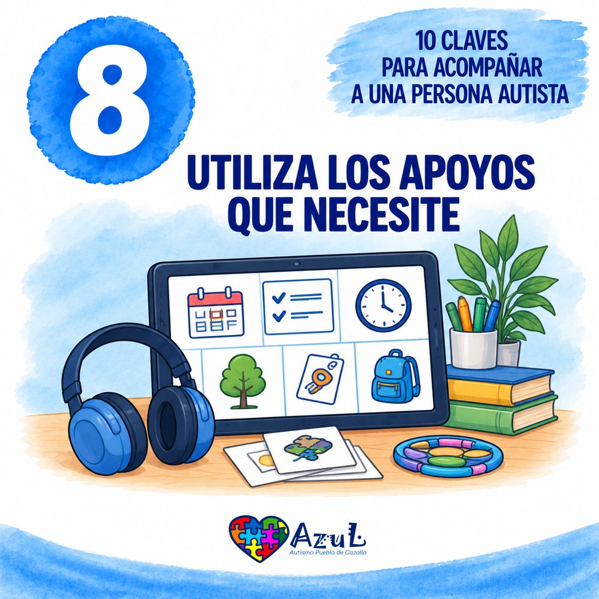 Autismopbladcaz's tweet photo. Pictogramas, agendas, instrucciones escritas o herramientas visuales pueden facilitar la autonomía y la participación.
#comprender #apoyar #respetar #Autismo #HazteAzul #puebladecazalla https://t.co/UShR55CeMu