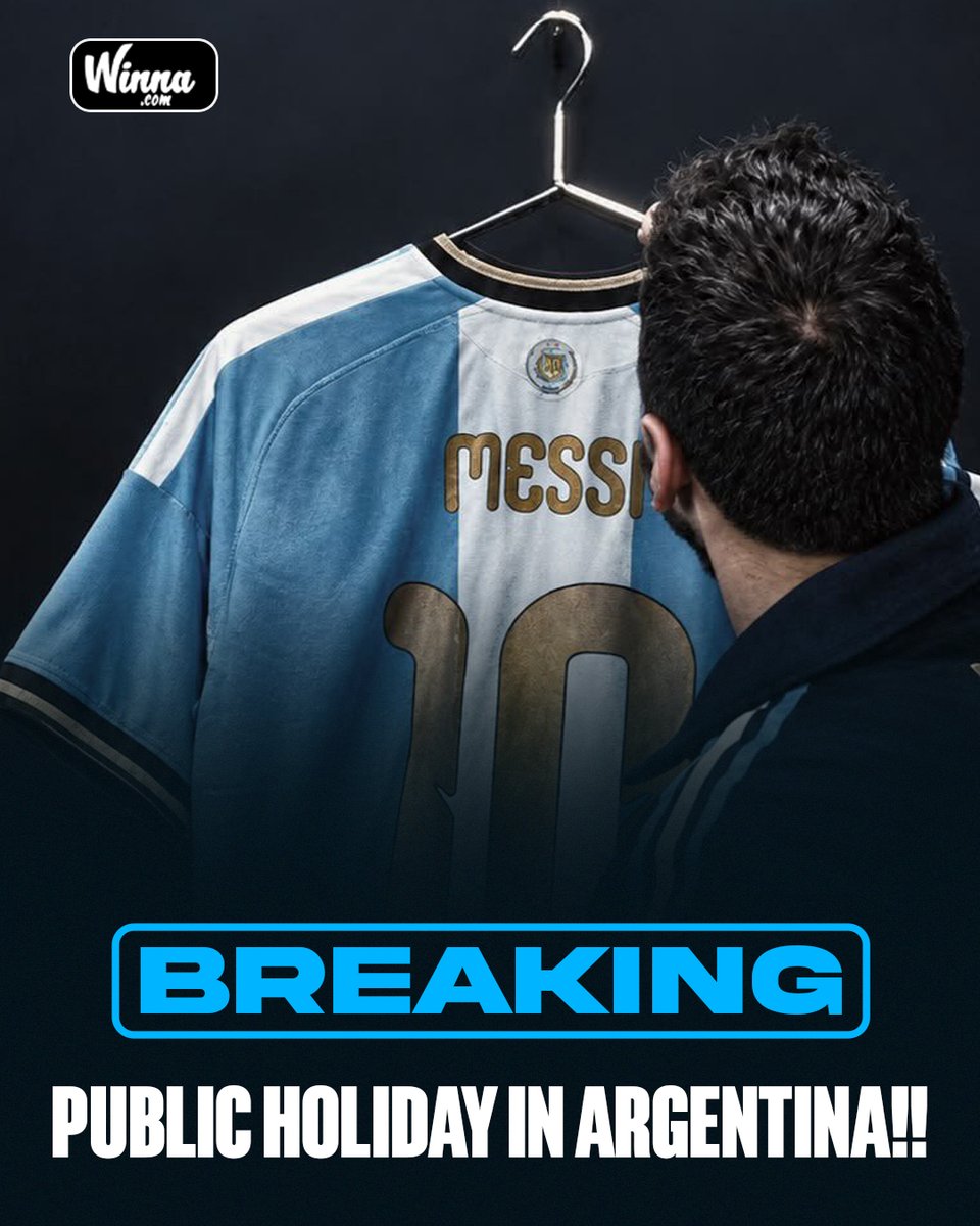 WinnaFC's tweet photo. 🚨| BREAKINF: Argentina’s President Javier Milei is reportedly set to declare October 6 a public holiday on the eve of greatest player, Messi’s farewell from the national team.🇦🇷🐐

The level of respect is INSANE!!! https://t.co/2Cfcze70mb