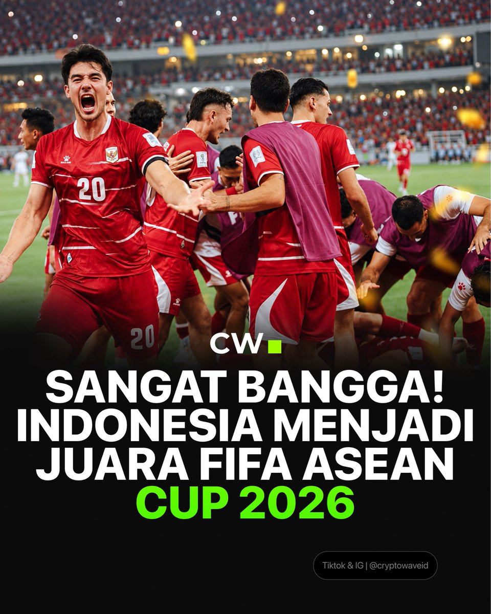 CryptoWaveID's tweet photo. Indonesia Juara 🇮🇩 https://t.co/bLAw2gUzqj